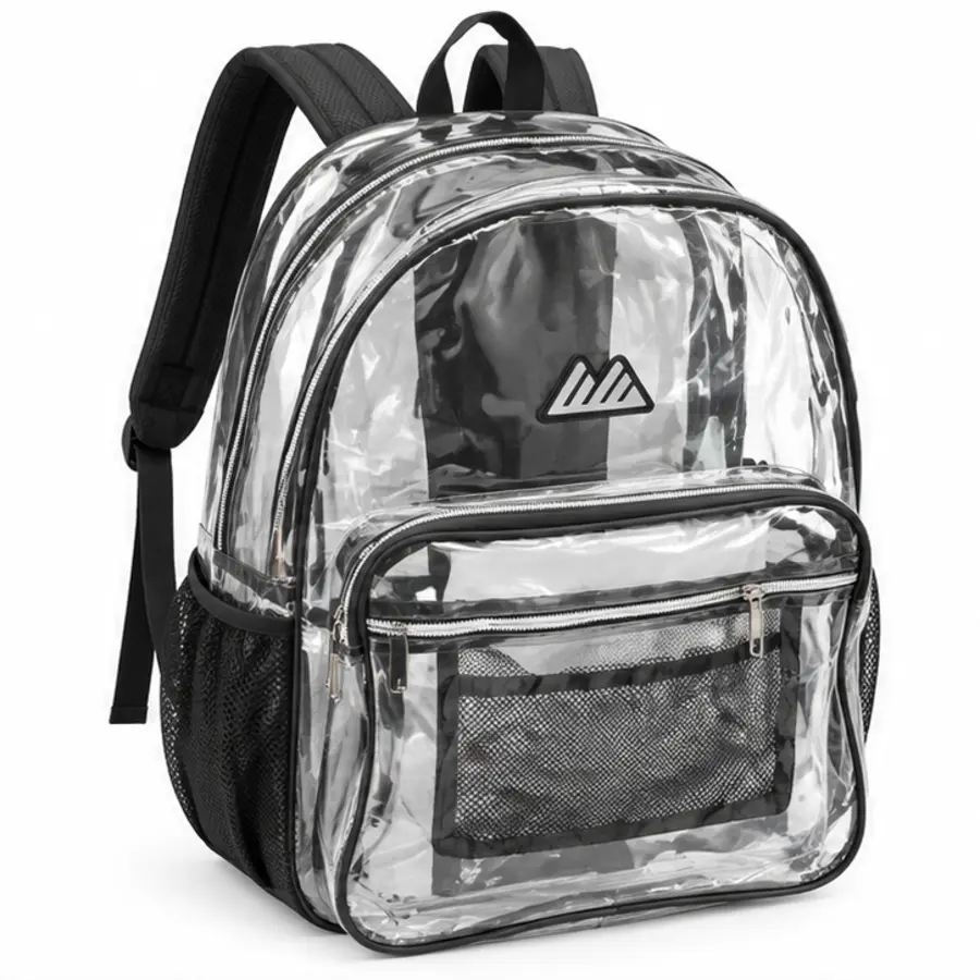 Unisex Clear Multi-Pocket School Backpack – Age 10+