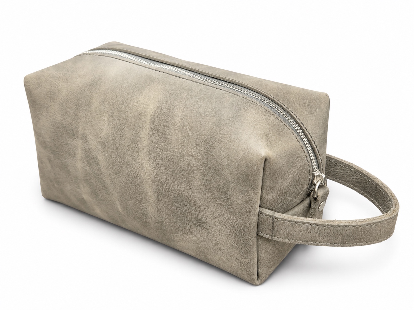Vintage Leather-Look Toiletry Bag with Handle