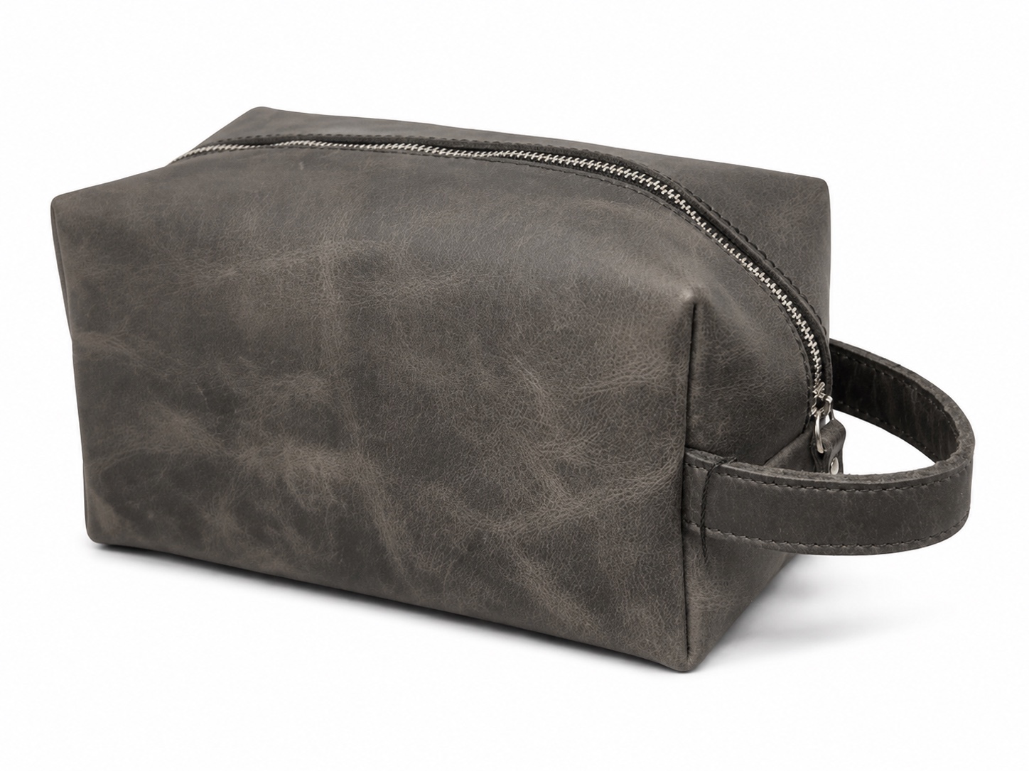 Vintage Leather-Look Toiletry Bag with Handle