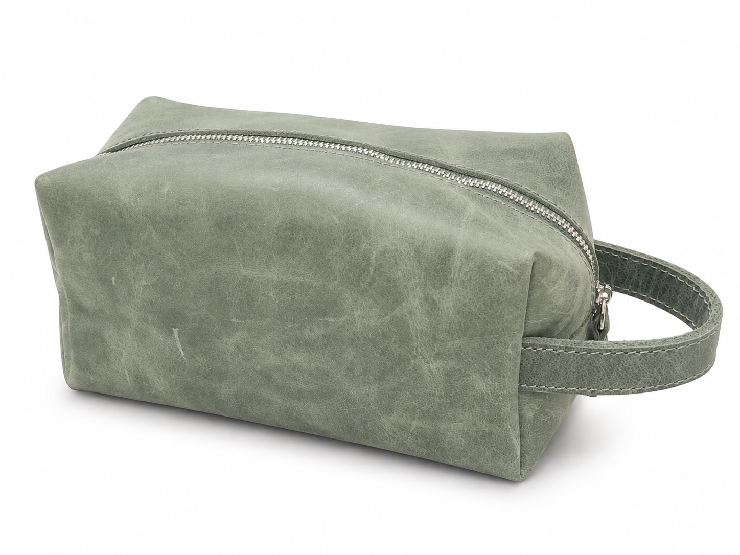 Vintage Leather-Look Toiletry Bag with Handle