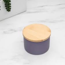 Migros Purple Storage Jar with Bamboo Lid