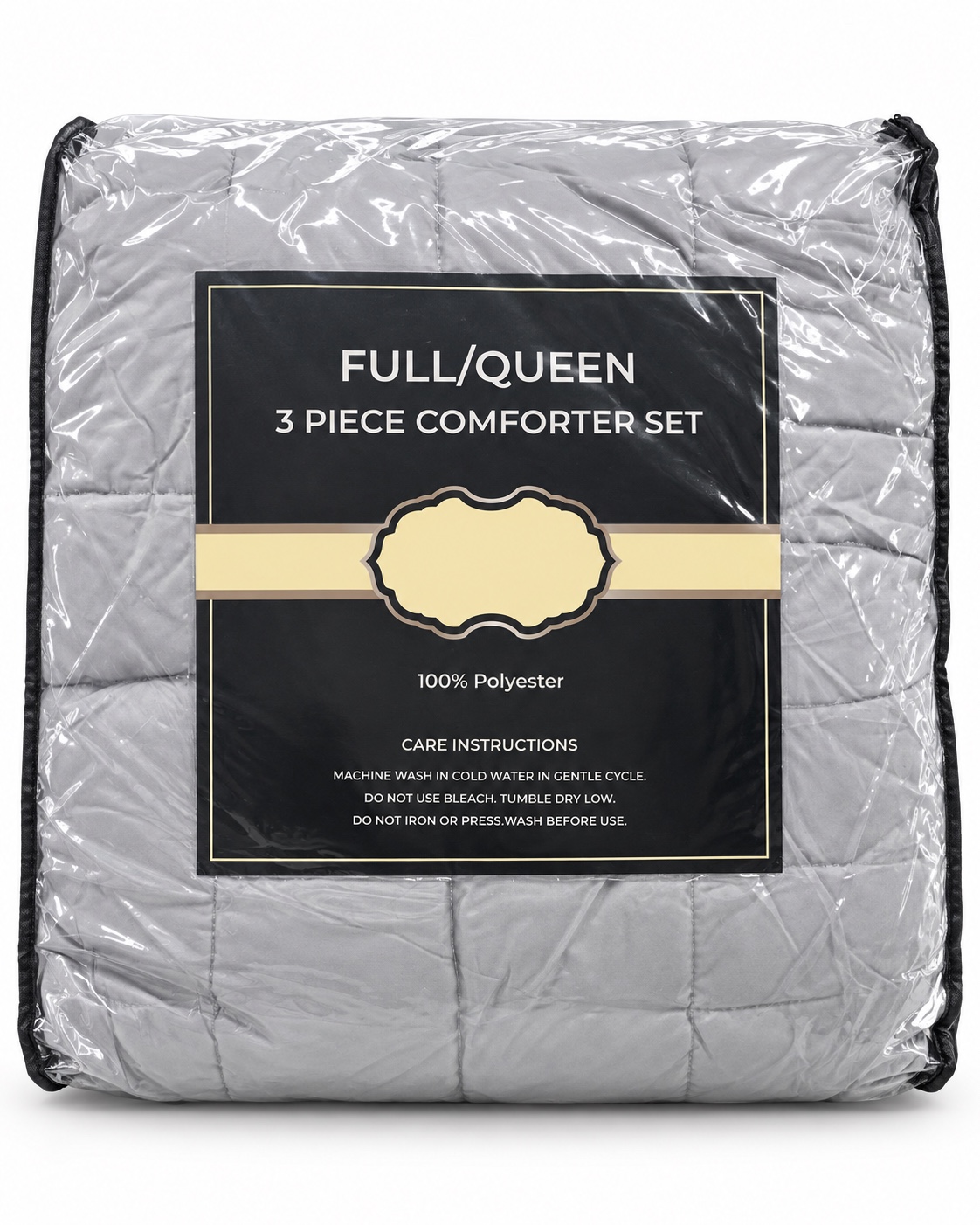 Light Grey 3-Piece Full/Queen Comforter Set