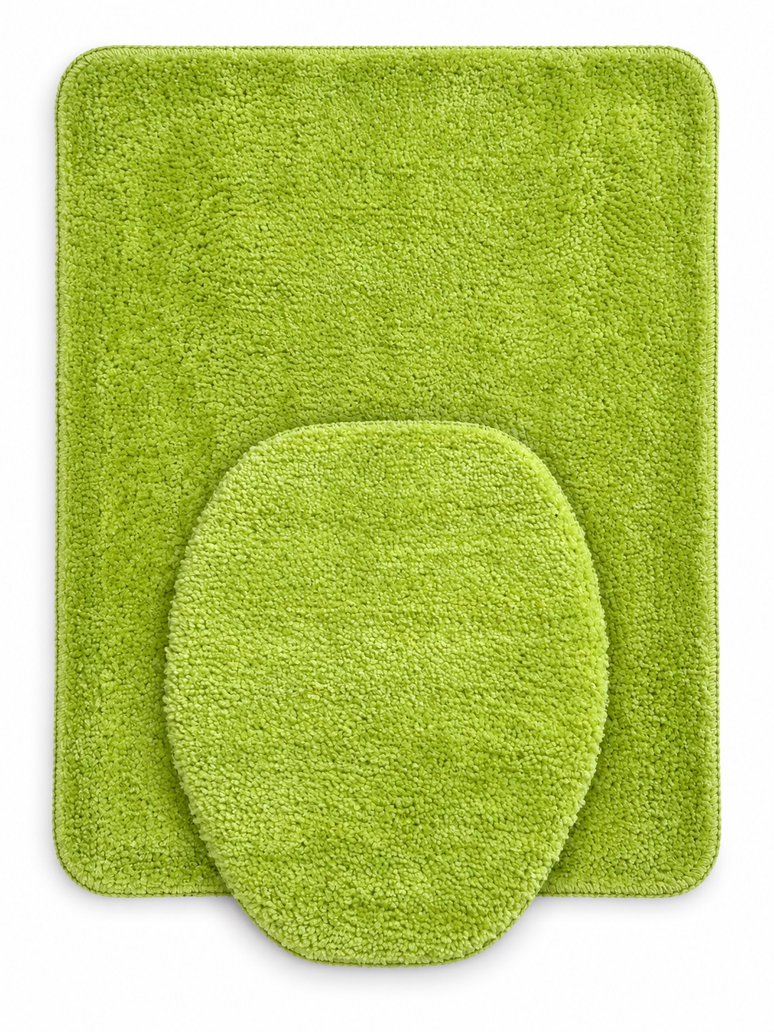 MOOD 2-Piece Soft Bathroom Mat Set – Beige & Lime Green
