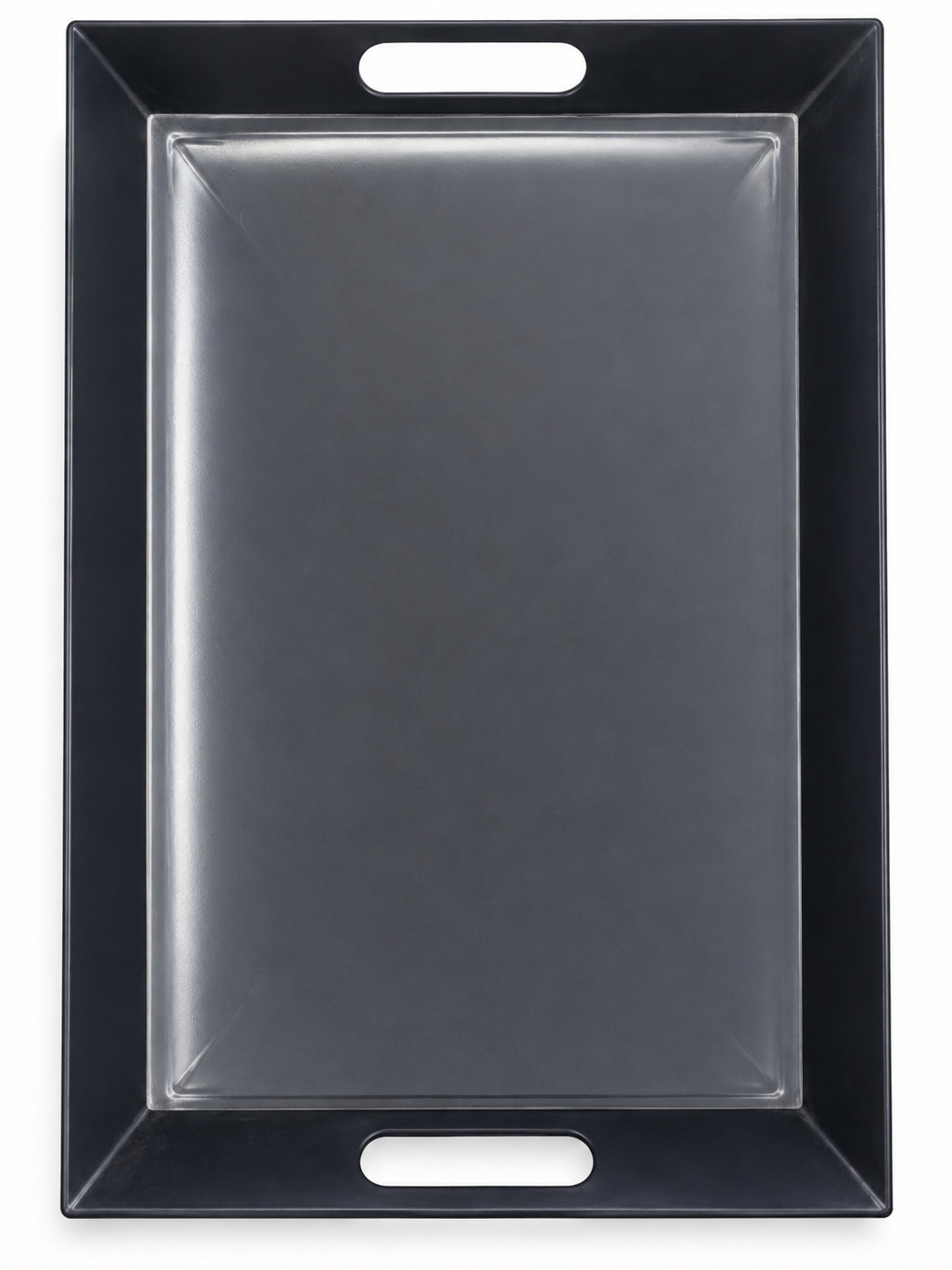 Rectangular Black Serving Tray with Handles