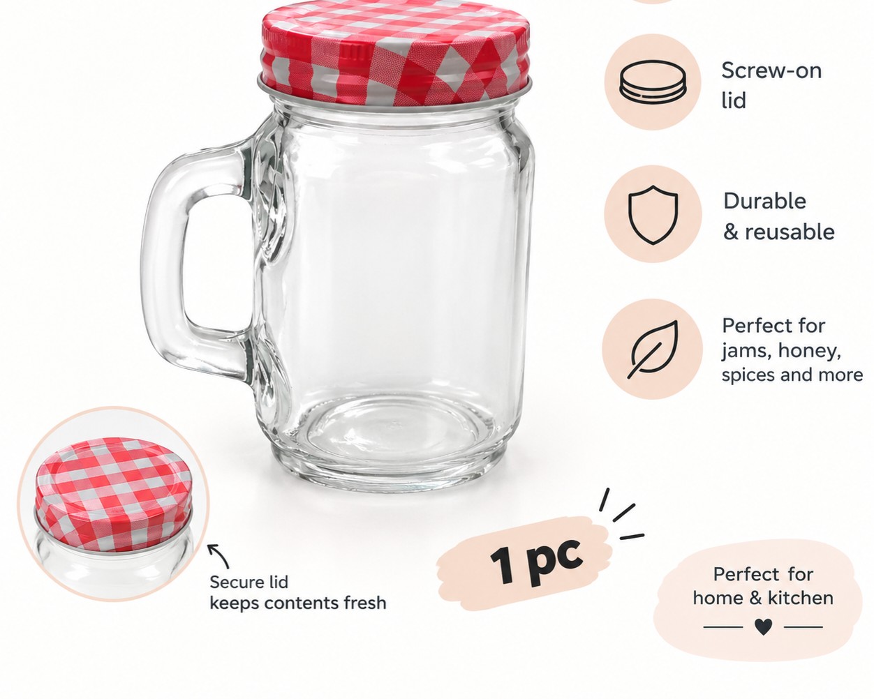 Glass Jar with Handle
