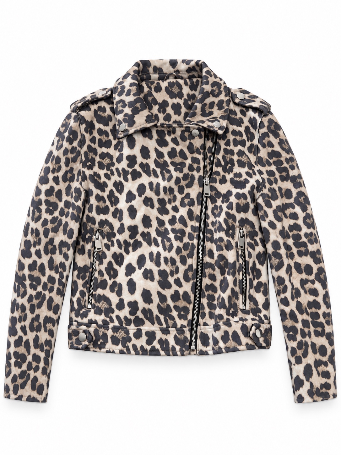 Leopard Print Biker Jacket