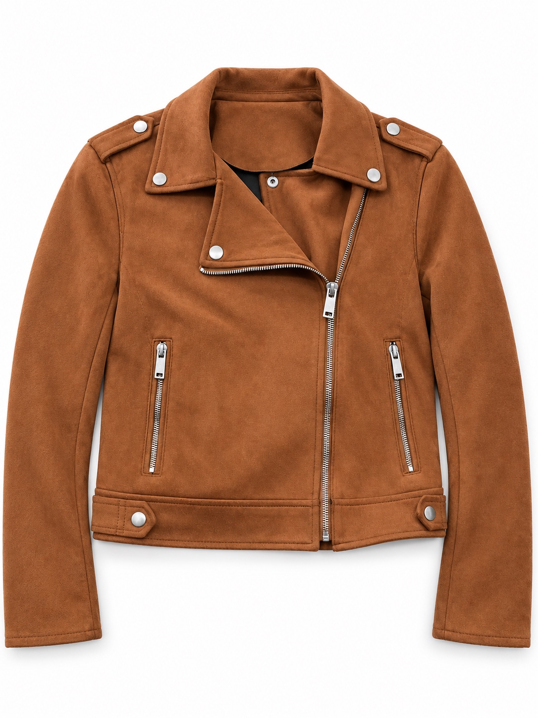 Camel Suede Biker Jacket