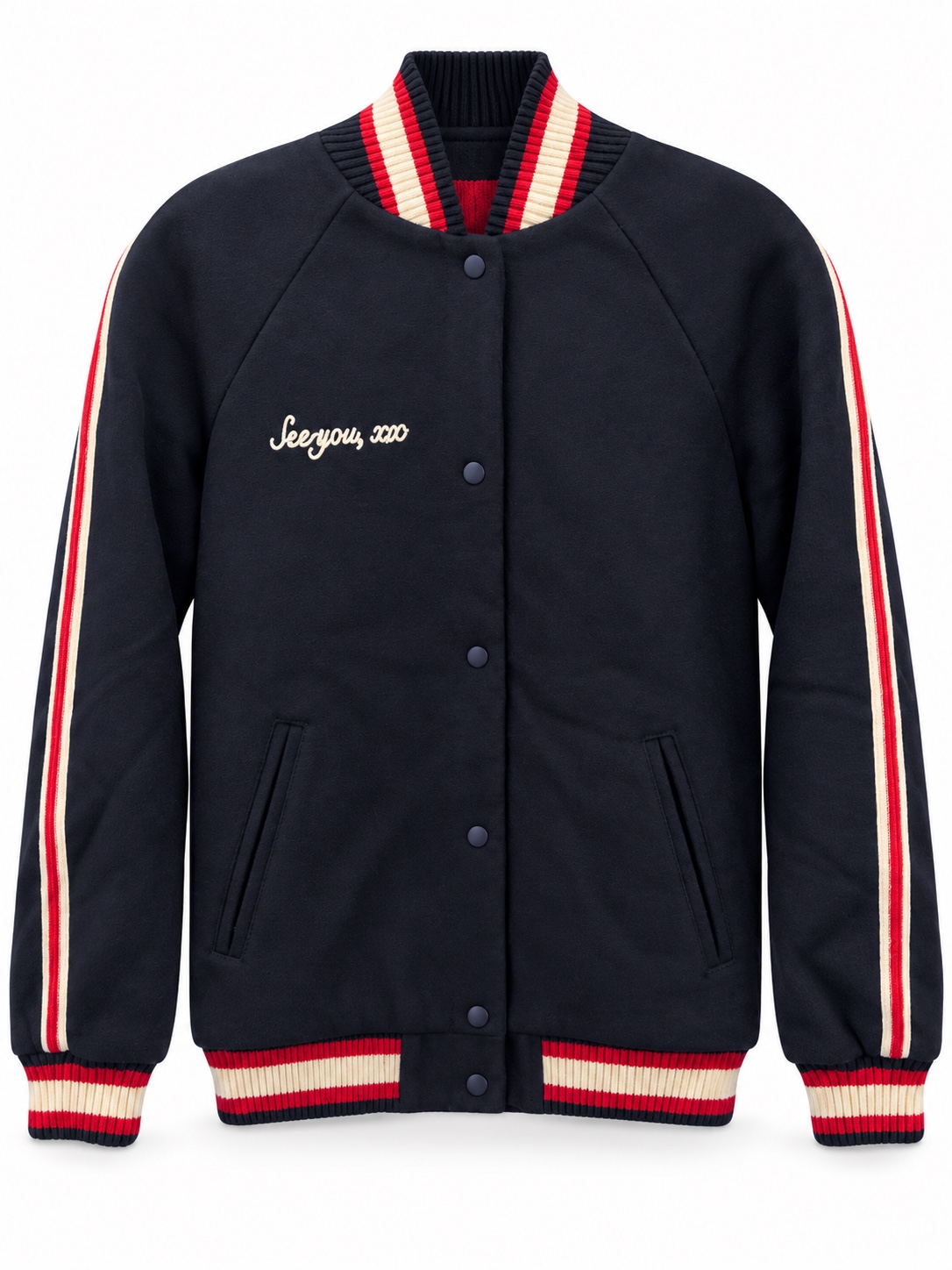 ZARA Trafaluc Striped Varsity Jacket