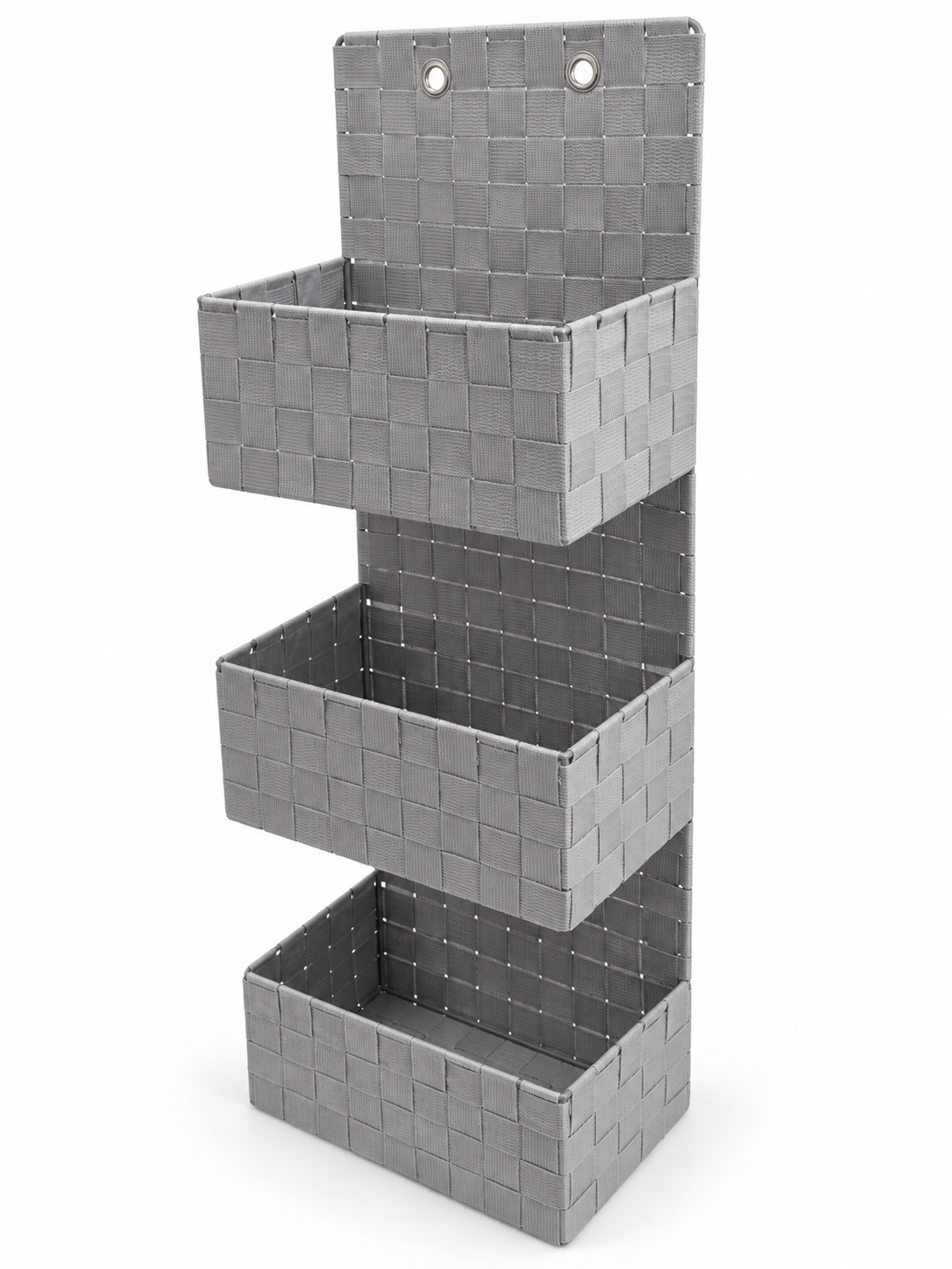 Gray 3-Tier Hanging Storage Basket Organizer