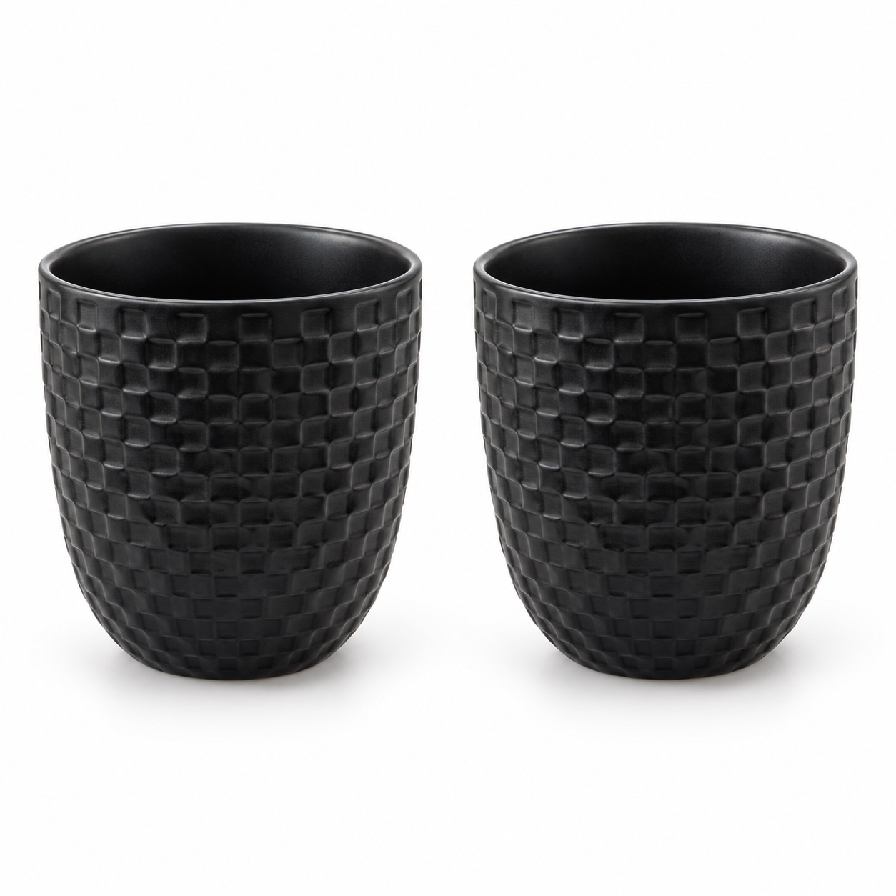 Textured Black Tea Cup Set – 2 Pieces