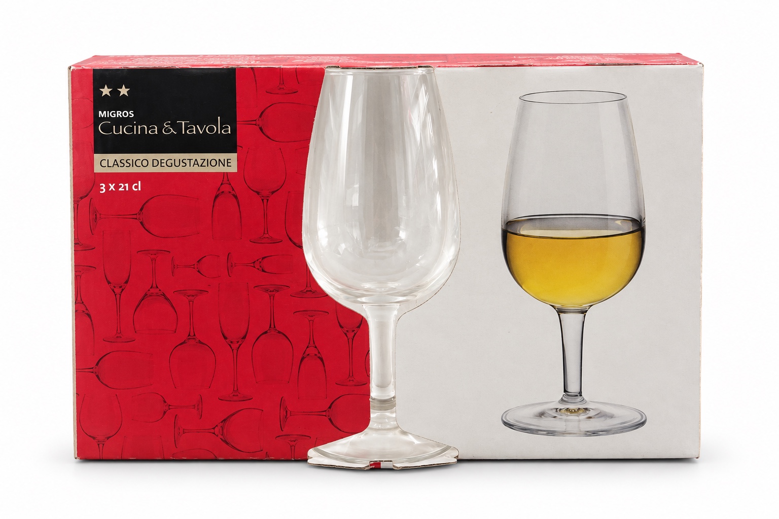 Migros Cucina & Tavola Classico Degustazione Glass Set – 3 Pieces, 21 cl
