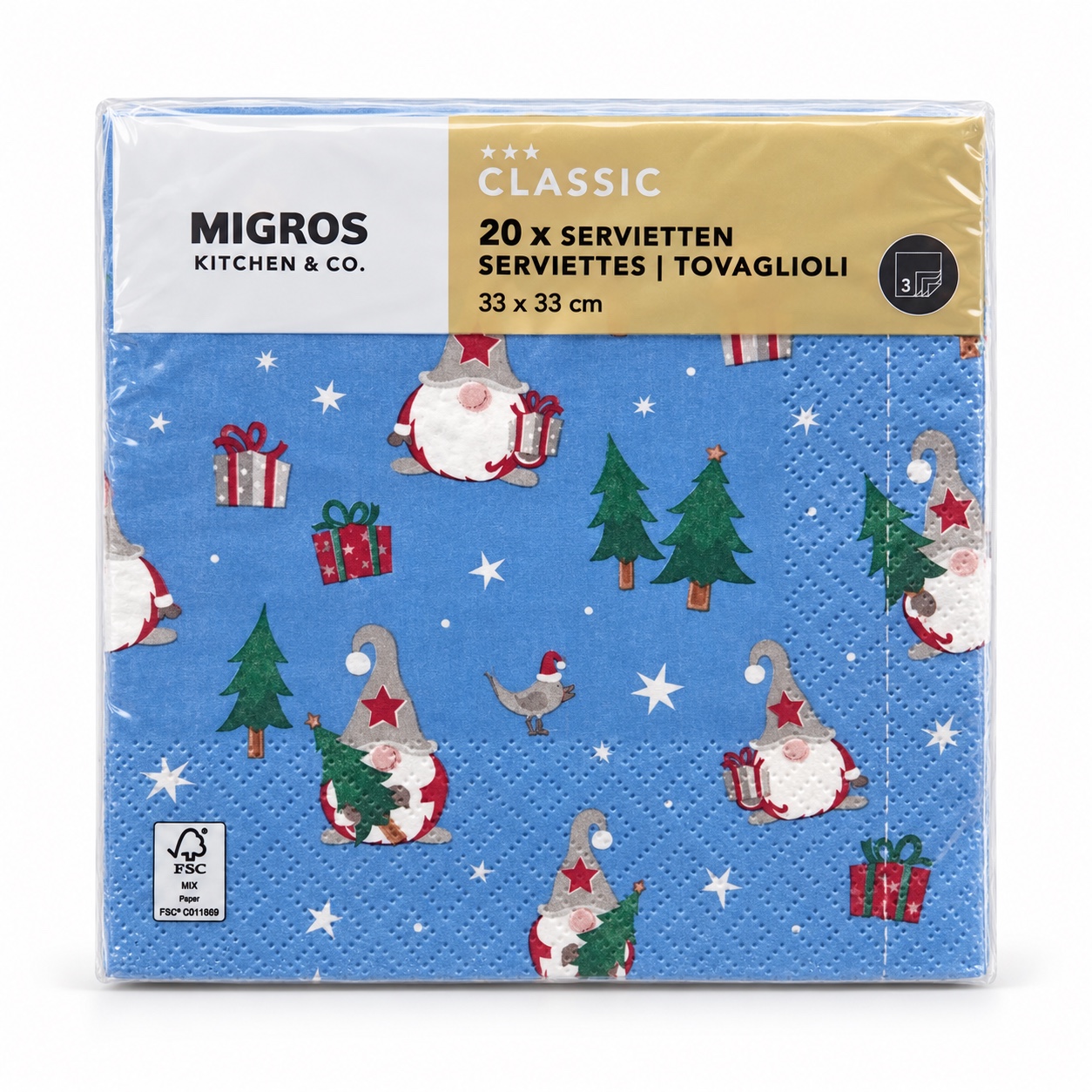 Migros Kitchen & Co. Classic Christmas Paper Napkins – 20 Pieces