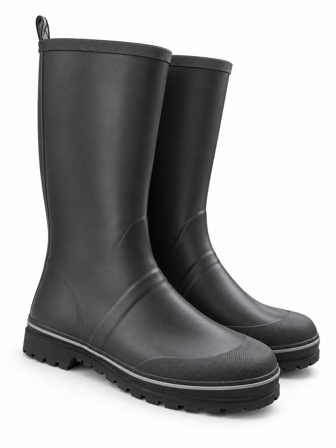 CRANE Men’s Black Waterproof Rubber Rain Boots