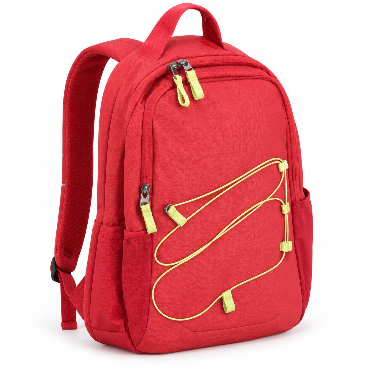 D.Franklin Multi-Pocket Nylon Backpack Red – School & Laptop Bag