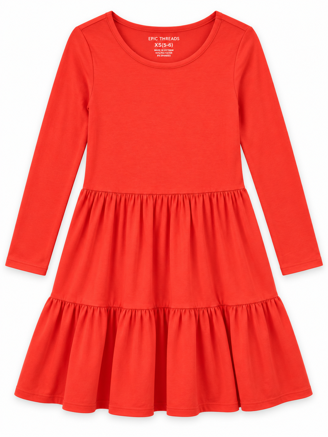 Epic Threads Girls’ Coral Red Tiered Dress