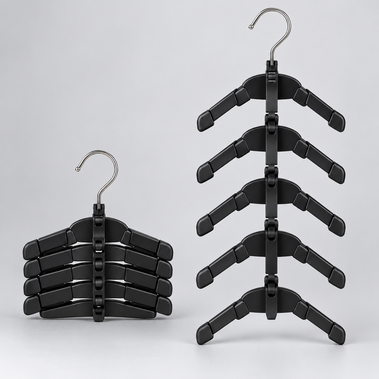 5-Tier Space-Saving Cascading Clothes Hanger – Black