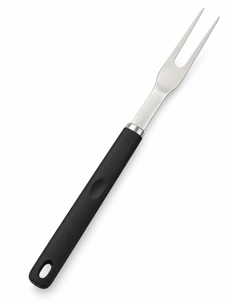 Stainless Steel BBQ Grilling Fork with Black Handle