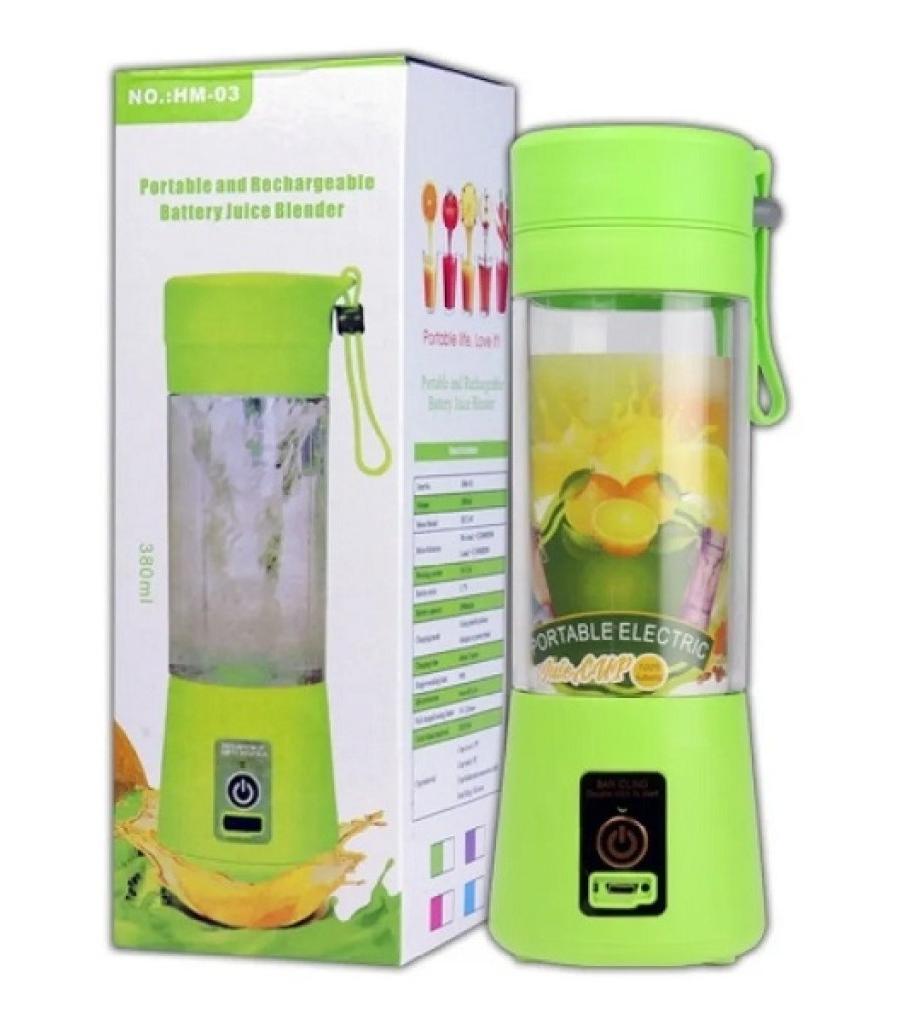 HM-03 Portable Rechargeable Juice Blender 380ml – Green