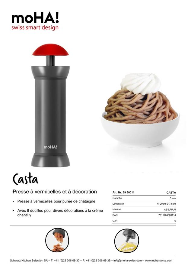 MoHA! Casta Vermicelli & Dessert Decorating Press, photo 2