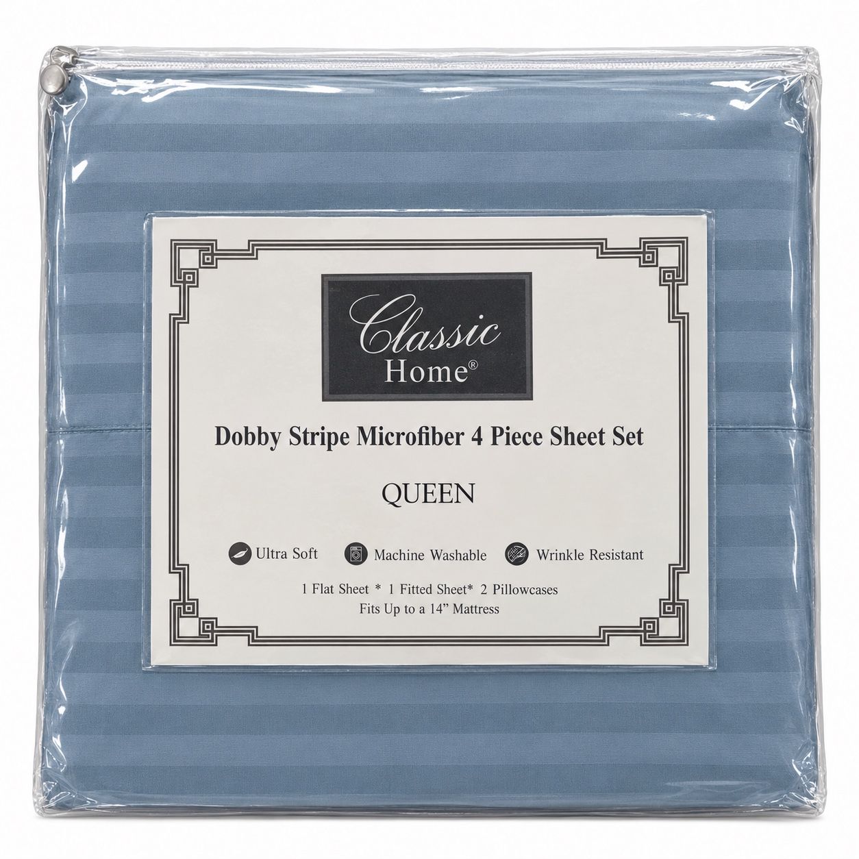 Red Dobby Stripe 4-Piece Queen Sheet Set, photo 3