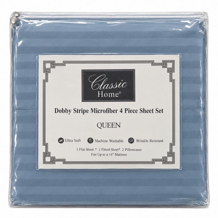 Red Dobby Stripe 4-Piece Queen Sheet Set, photo 3