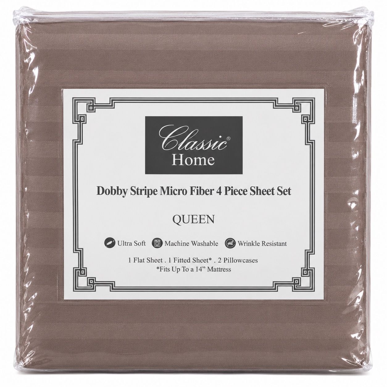Red Dobby Stripe 4-Piece Queen Sheet Set, photo 4