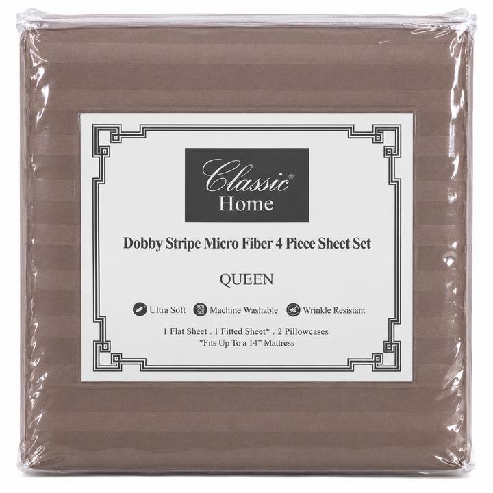 Red Dobby Stripe 4-Piece Queen Sheet Set, photo 4