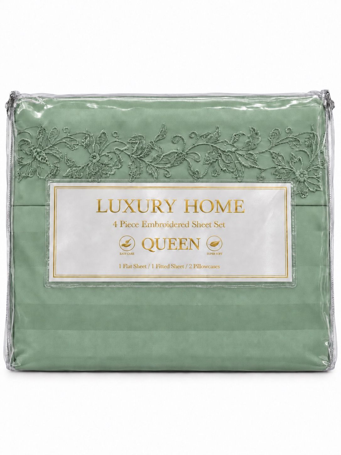 4-Piece Embroidered Queen Sheet Set, photo 2