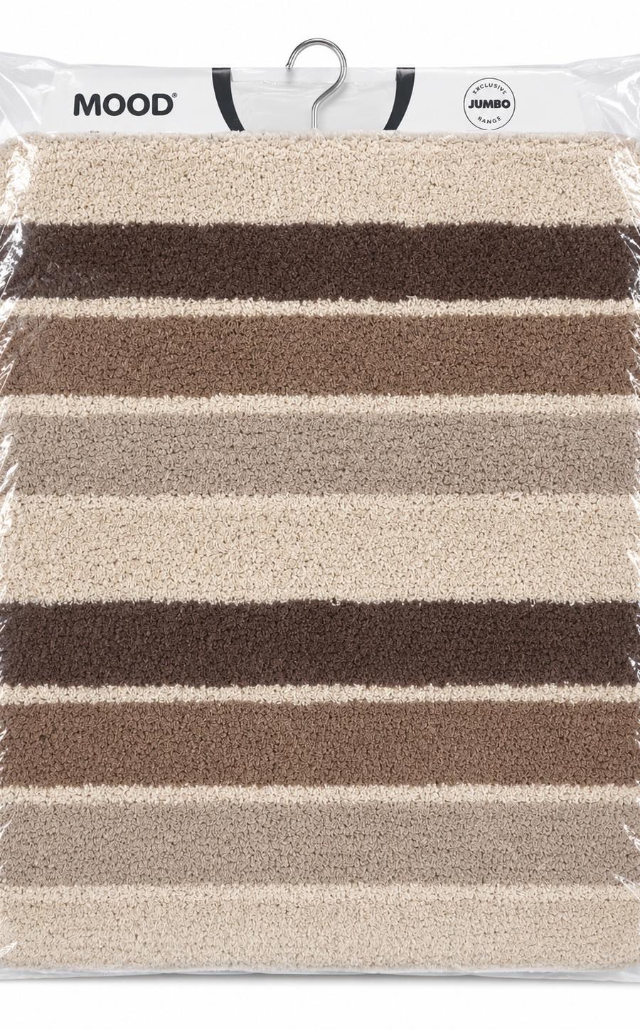 MOOD Sammy Striped Cotton Bath Mat – Green & Beige