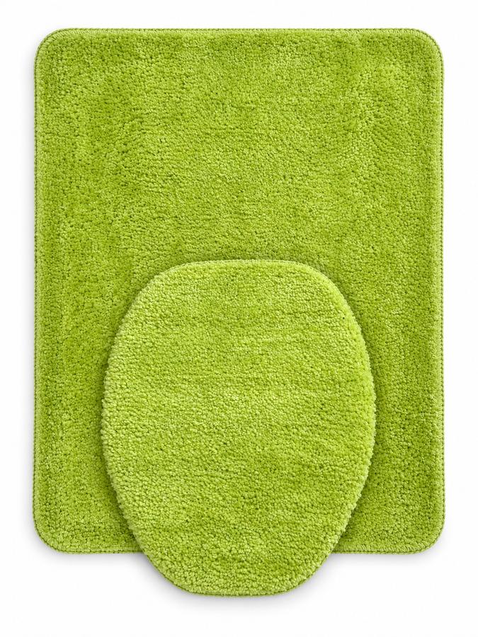 MOOD 2-Piece Soft Bathroom Mat Set – Beige & Lime Green