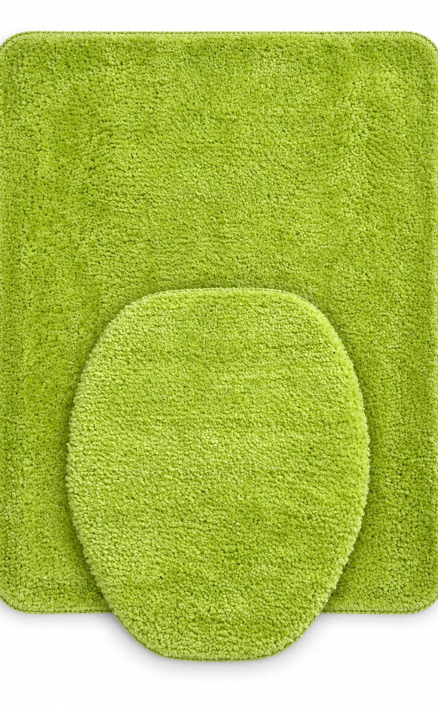MOOD 2-Piece Soft Bathroom Mat Set – Beige & Lime Green