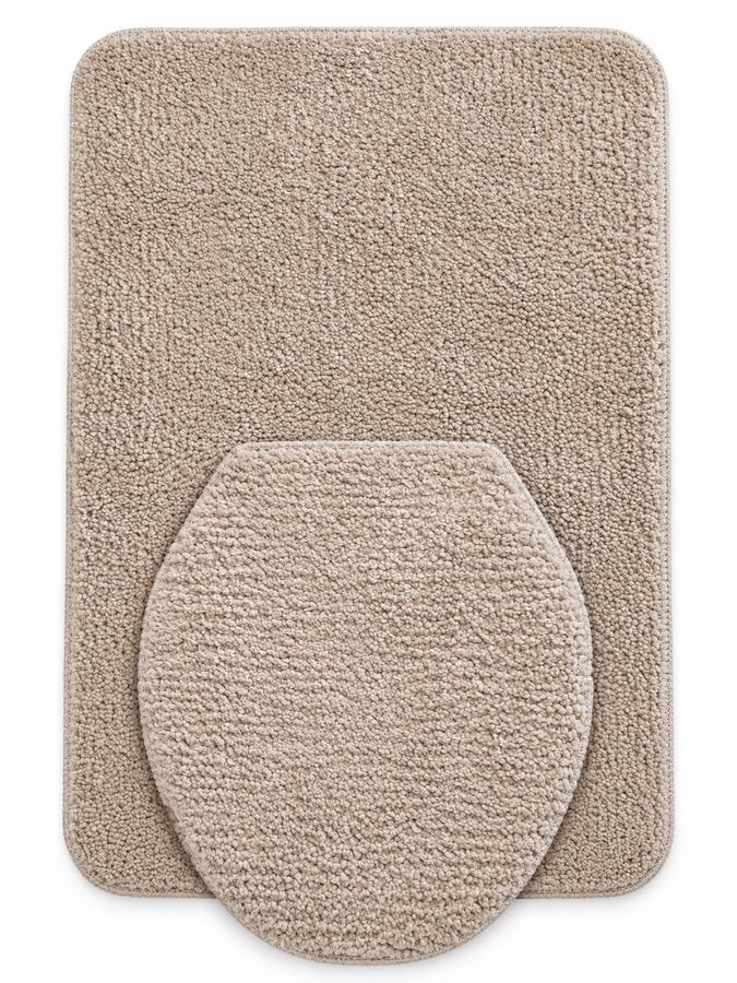MOOD 2-Piece Soft Bathroom Mat Set – Beige & Lime Green, photo 2