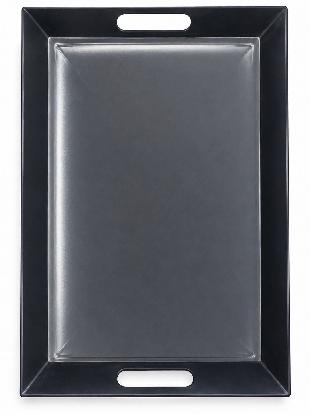 Rectangular Black Serving Tray with Handles