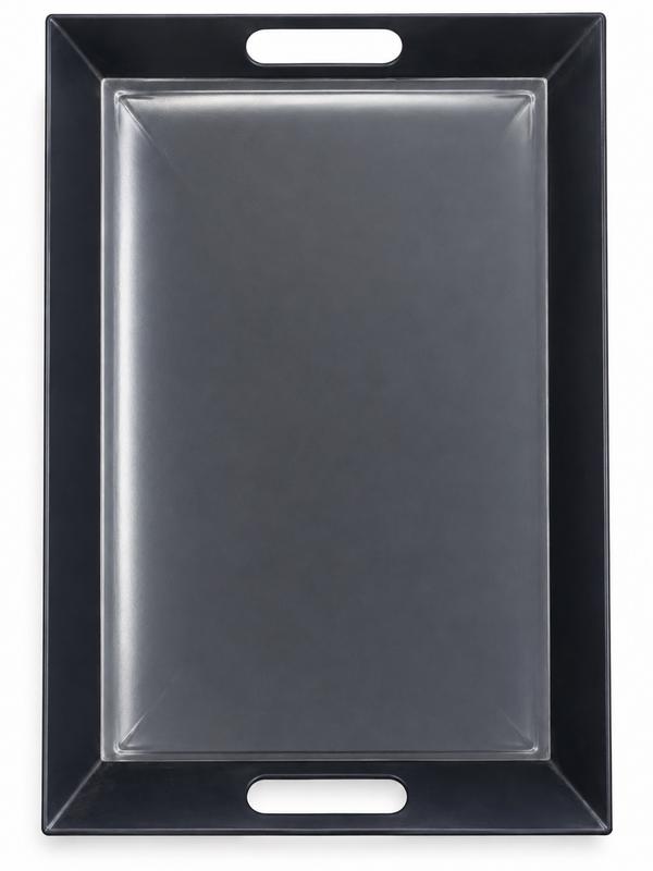 Rectangular Black Serving Tray with Handles