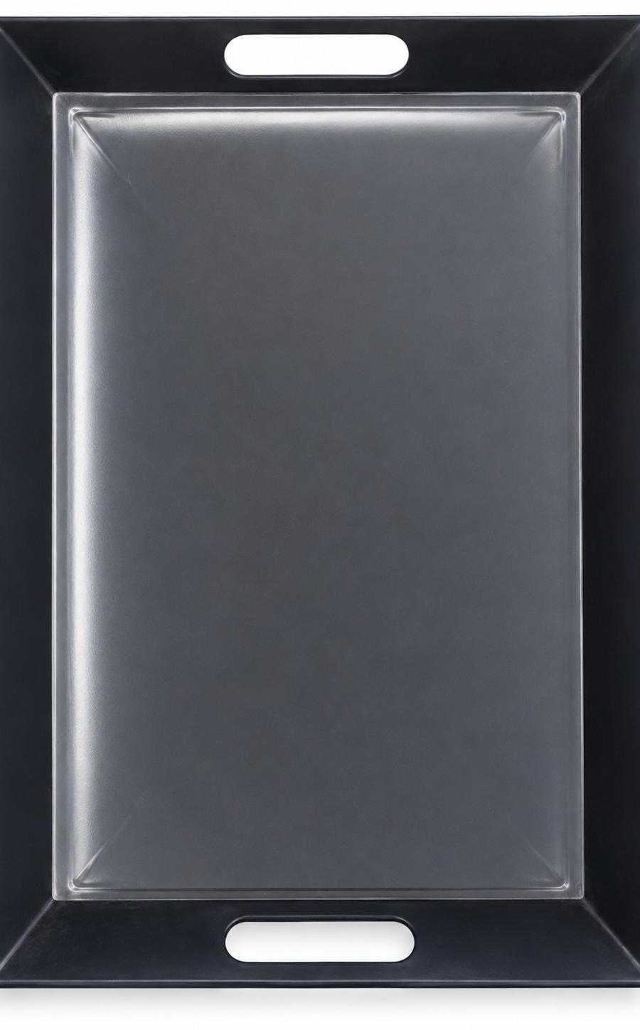 Rectangular Black Serving Tray with Handles