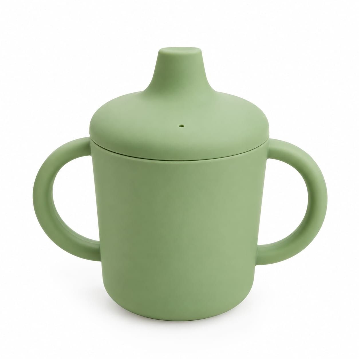 Sage Green Lidded Cup with Handles