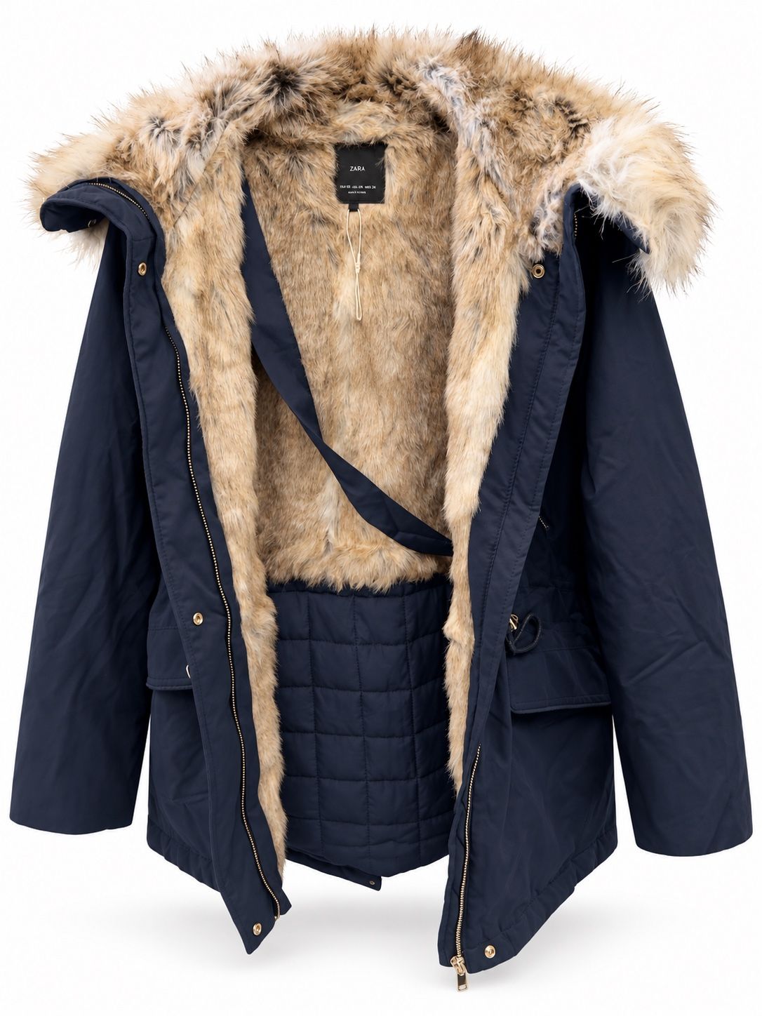 باركا فرو صناعي نسائي Zara – كحلي, photo 2