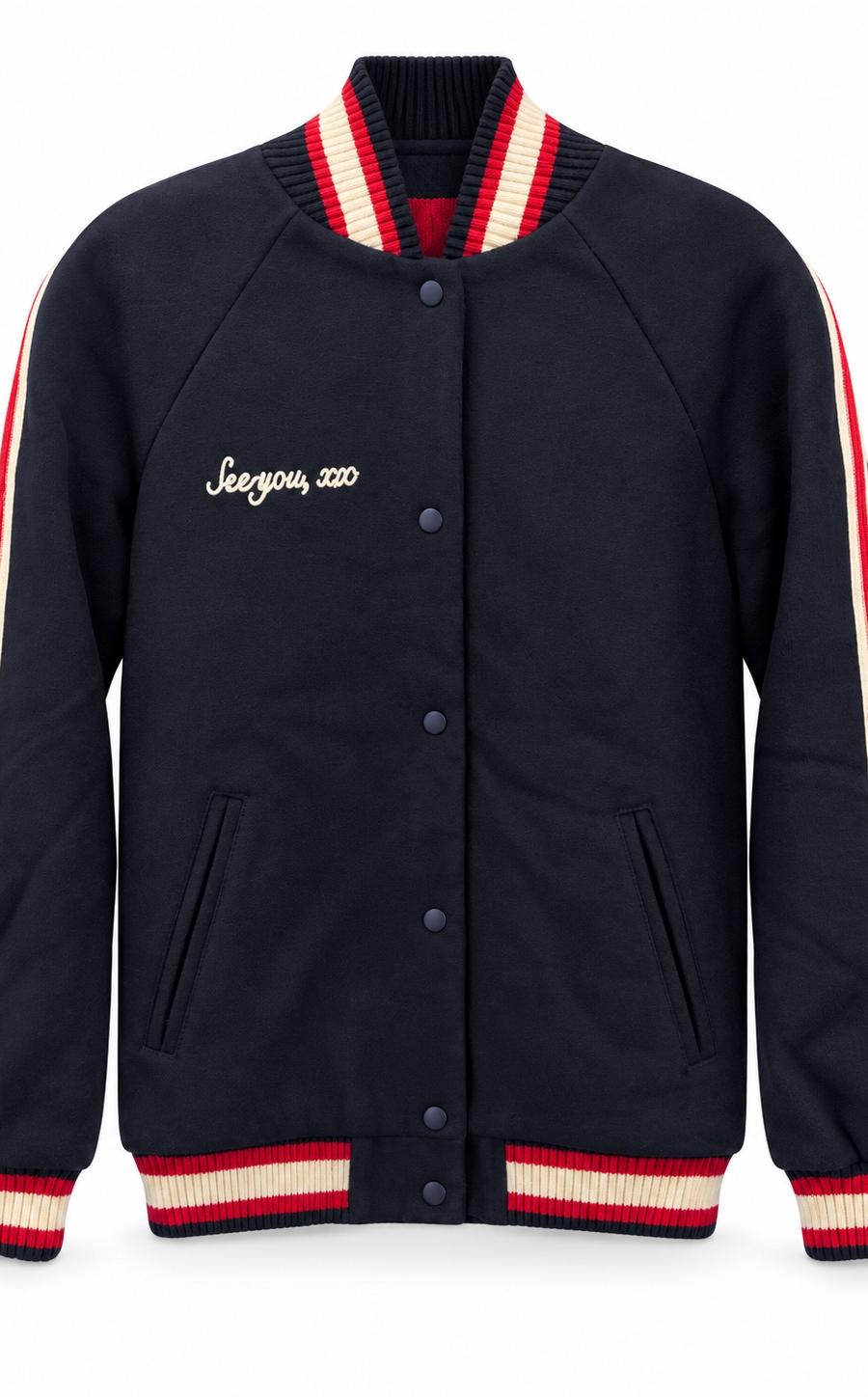 ZARA Trafaluc Striped Varsity Jacket