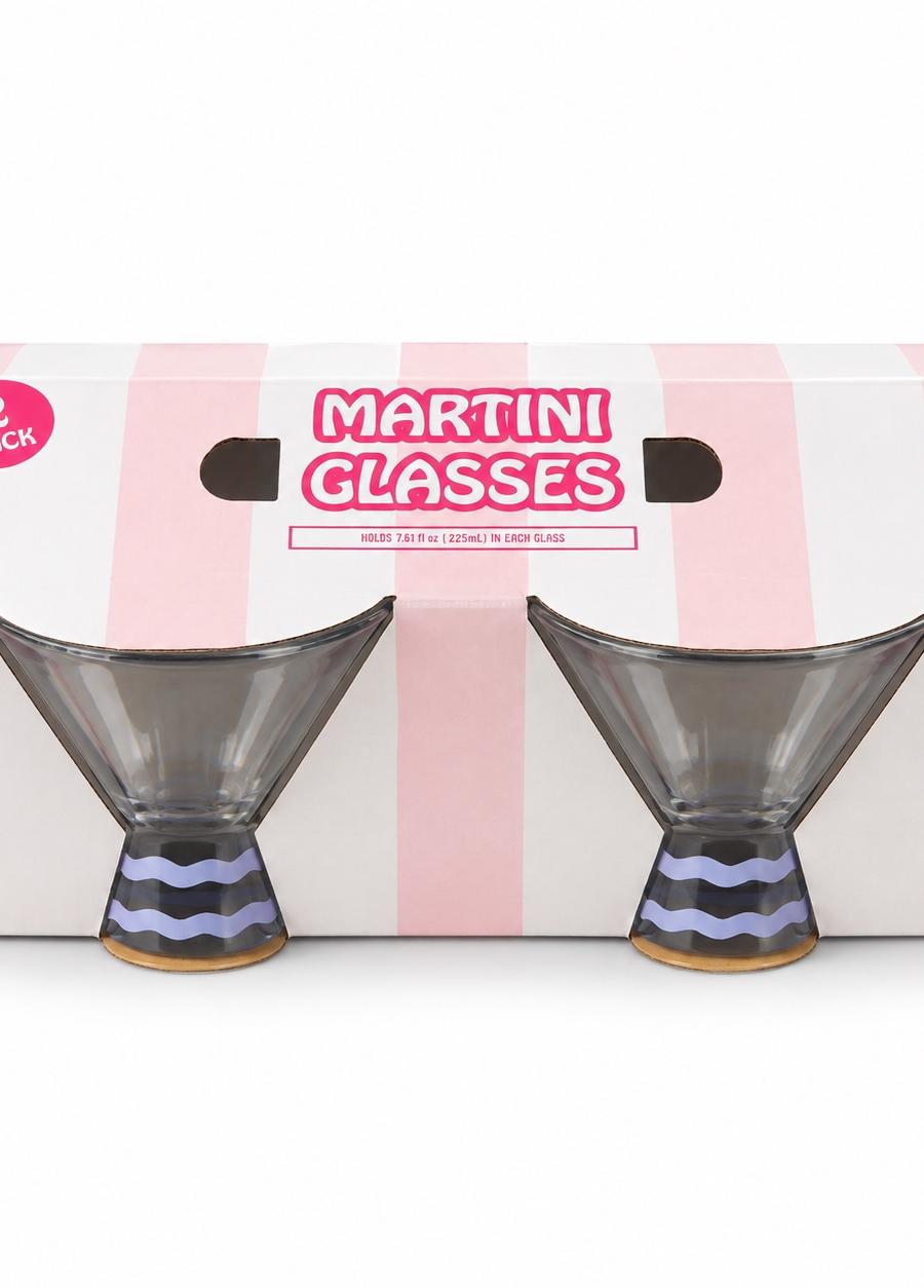 Blush Wave Martini Glass Set – 2 Piece