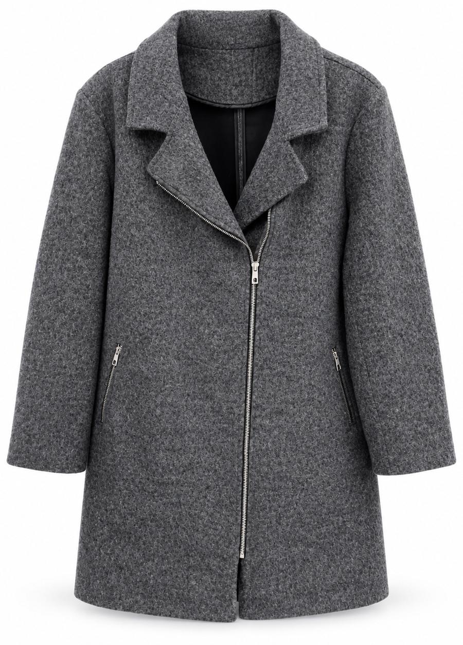 primark Charcoal Grey textured biker coat