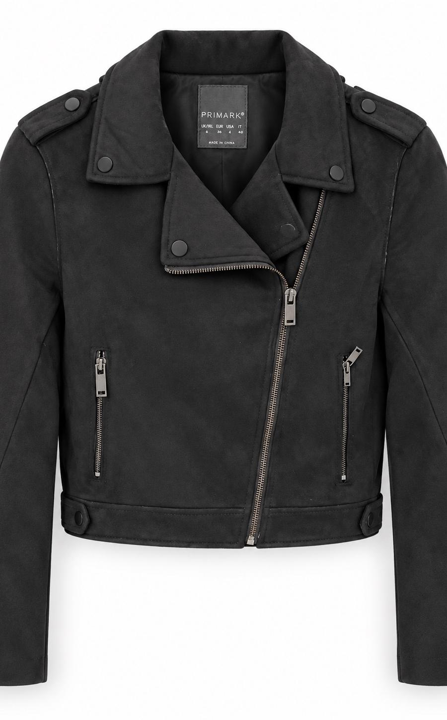 PRIMARK Women’s Black Faux Suede Biker Jacket