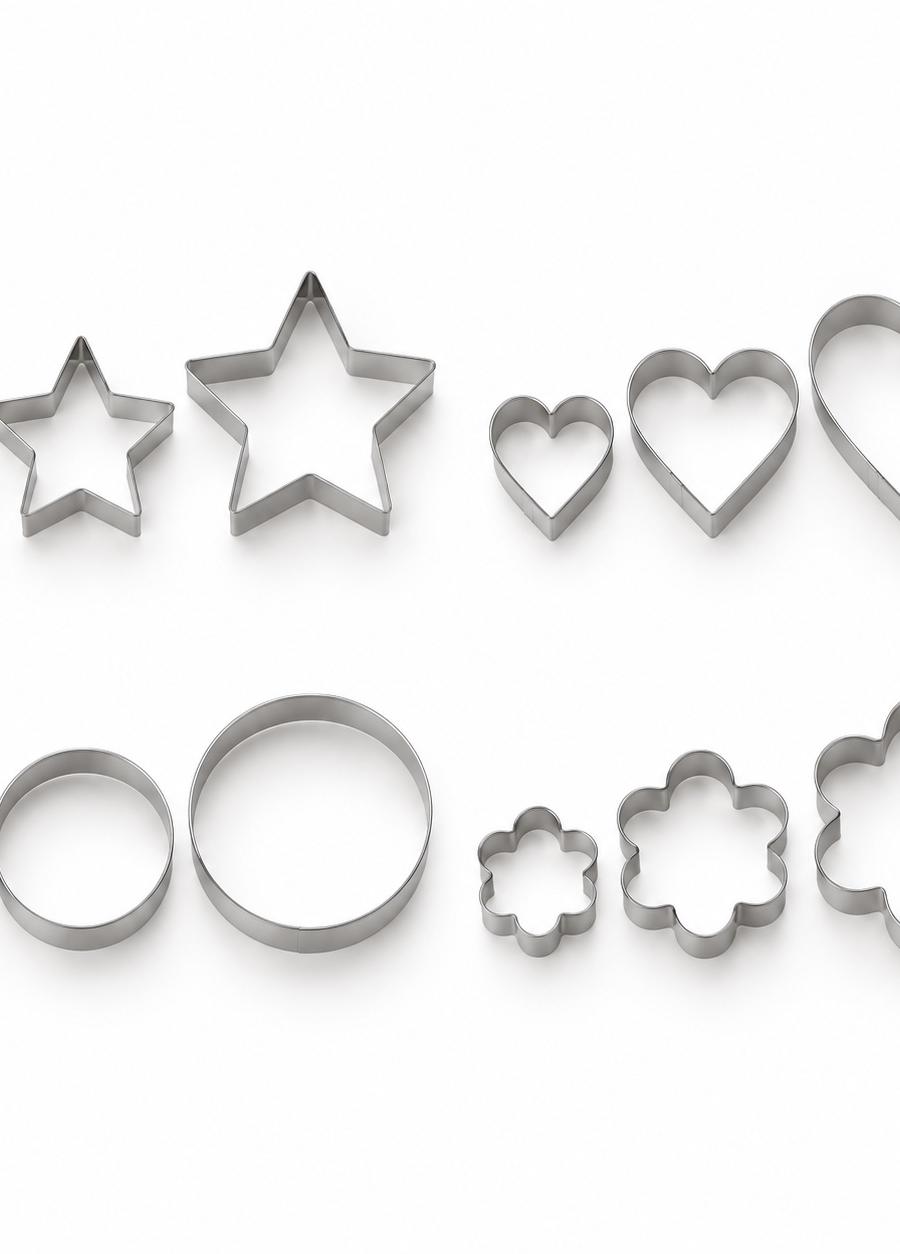 FOOBY Stainless Steel Cookie Cutters – 12-Piece Set