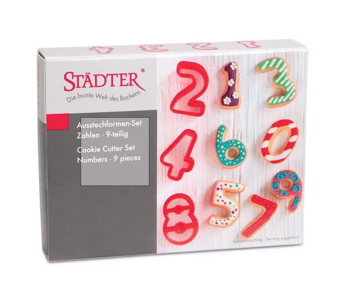 STÄDTER – Number Cookie Cutter Set – 9 Pieces