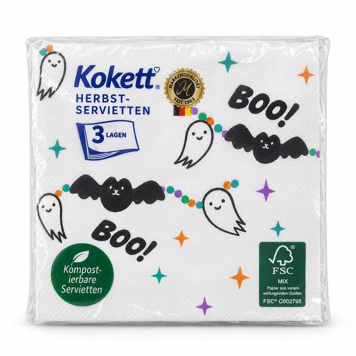 مناديل ورقية لهالوين بطبعة شبح BOO من Kokett