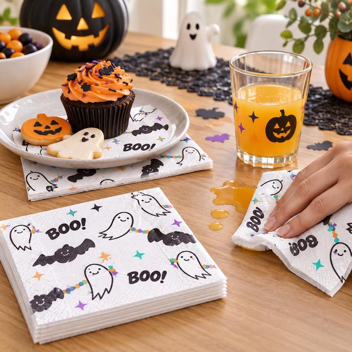 مناديل ورقية لهالوين بطبعة شبح BOO من Kokett, photo 2