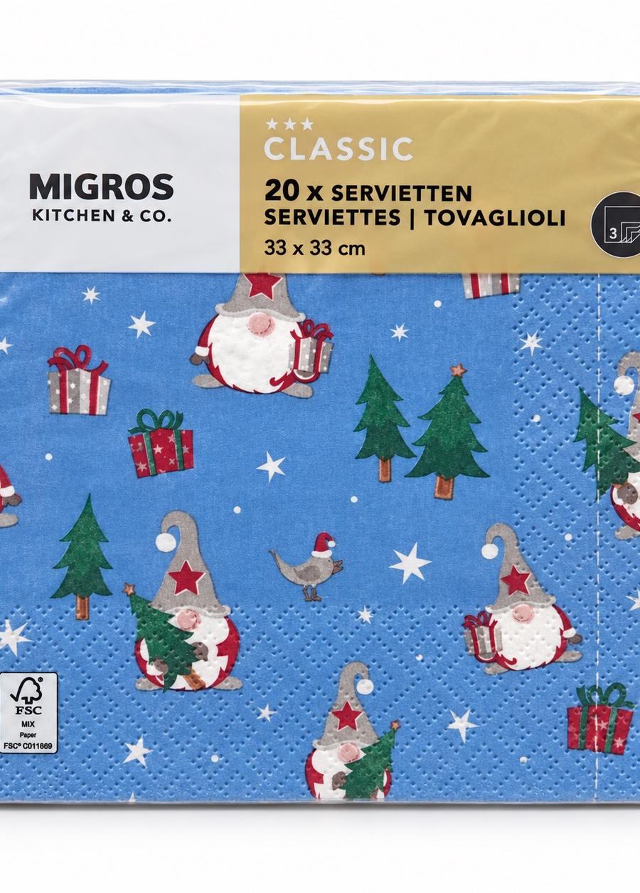 Migros Kitchen & Co. Classic Christmas Paper Napkins – 20 Pieces