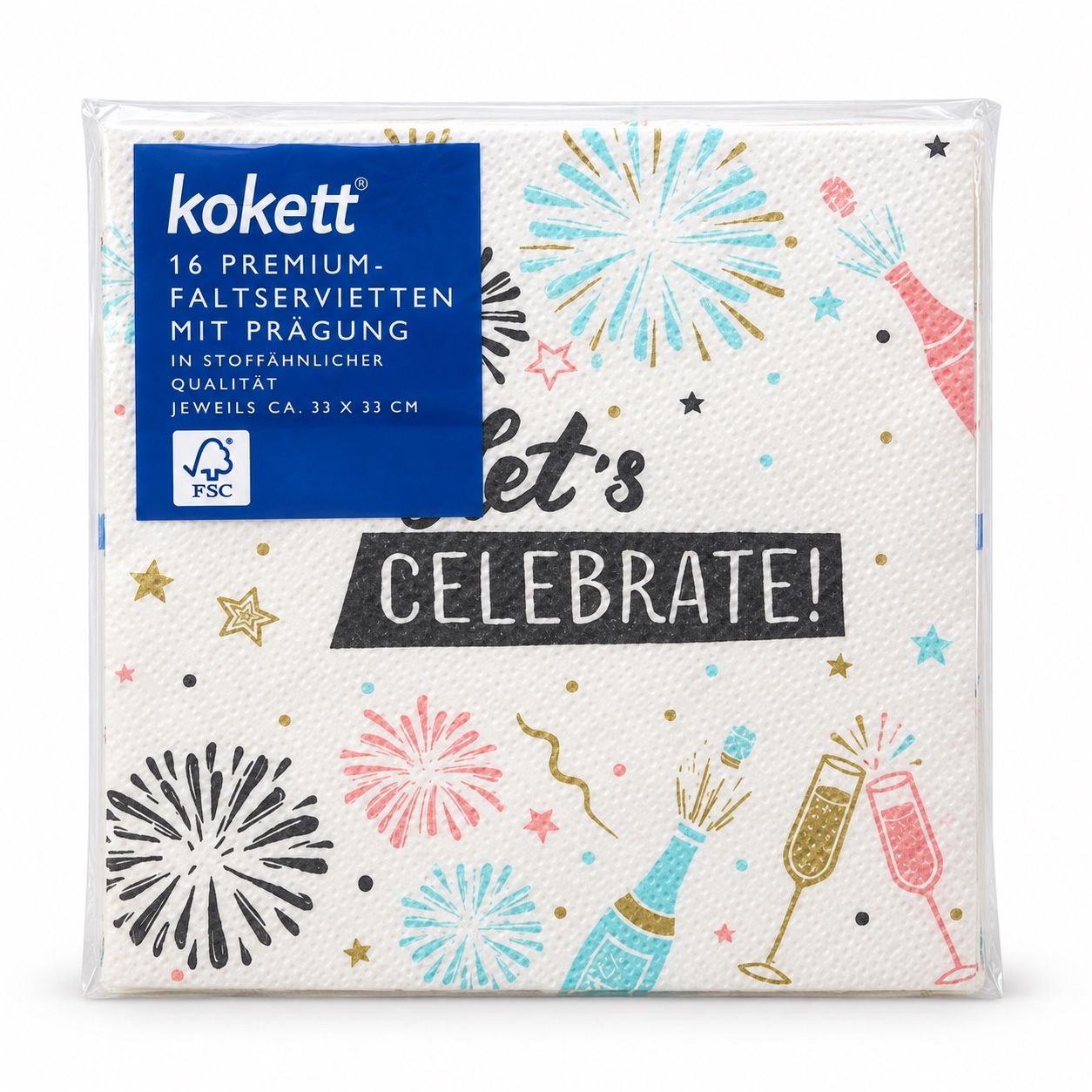 مناديل حفلات فاخرة Let’s Celebrate! من Kokett، ‏16 قطعة, photo 2