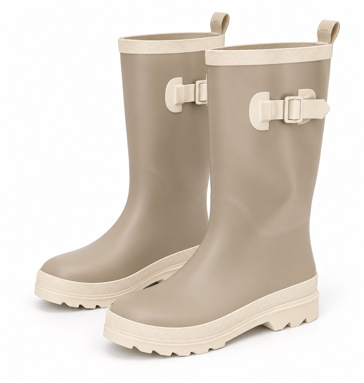 Up2 Fashion – Women's Mid-Calf Rain Boots – Taupe