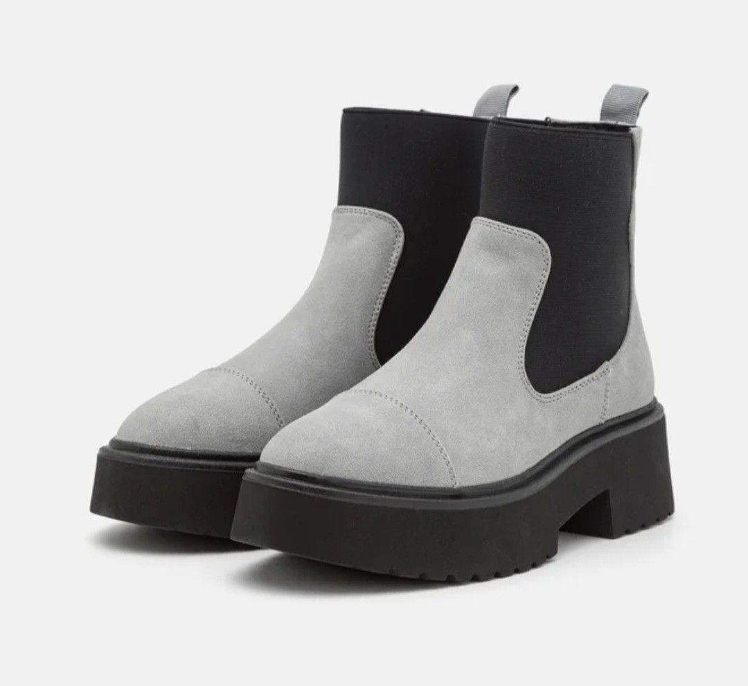 Even&Odd – Women's Platform Ankle Boots – Grey