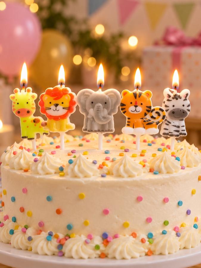 طقم 5 شموع عيد ميلاد بأشكال حيوانات, photo 2